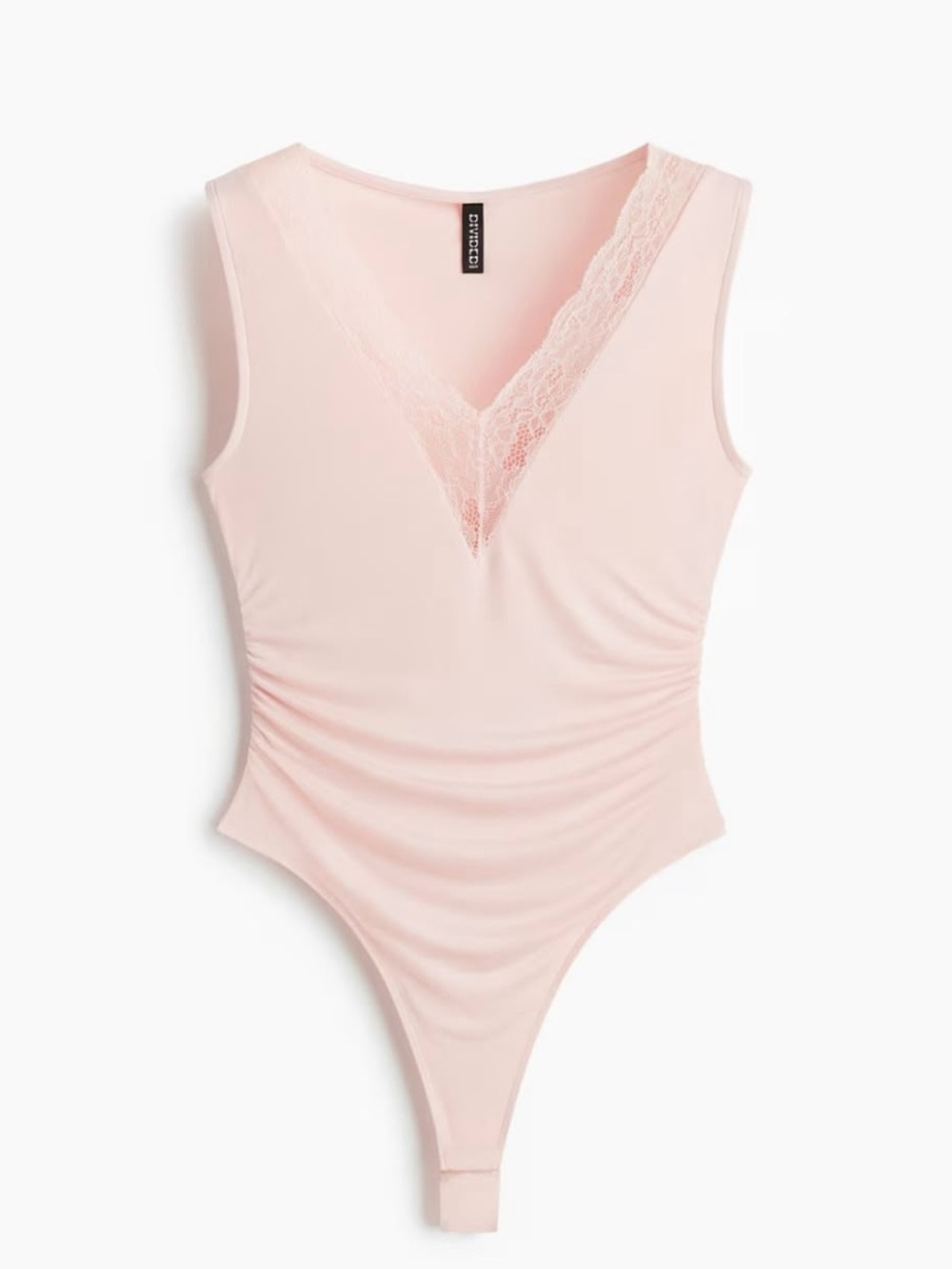 H&M Light Pink Lace V-Neck Bodysuit
